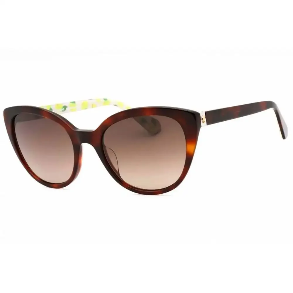 Kate Spade Amberlee/S Havana Tortoise Shell and Lemon Print Cat Eye Sunglasses